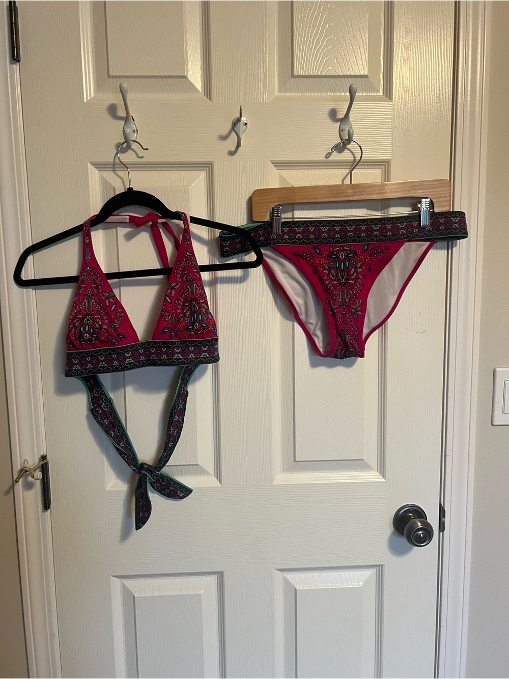Victoria's Secret Fuchsia Paisley Halter Bikini